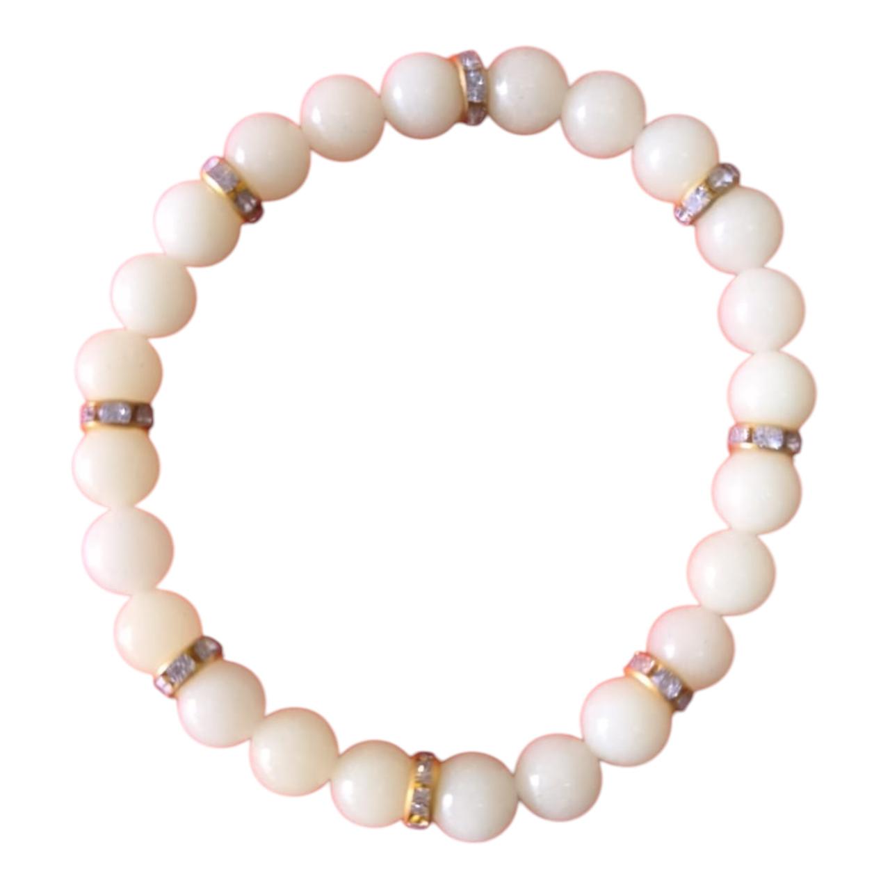 Pulsera de Cuarzo Eléctrico 8mm - Blanco Consagrada