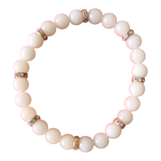 Pulsera de Cuarzo Eléctrico 8mm - Blanco Consagrada