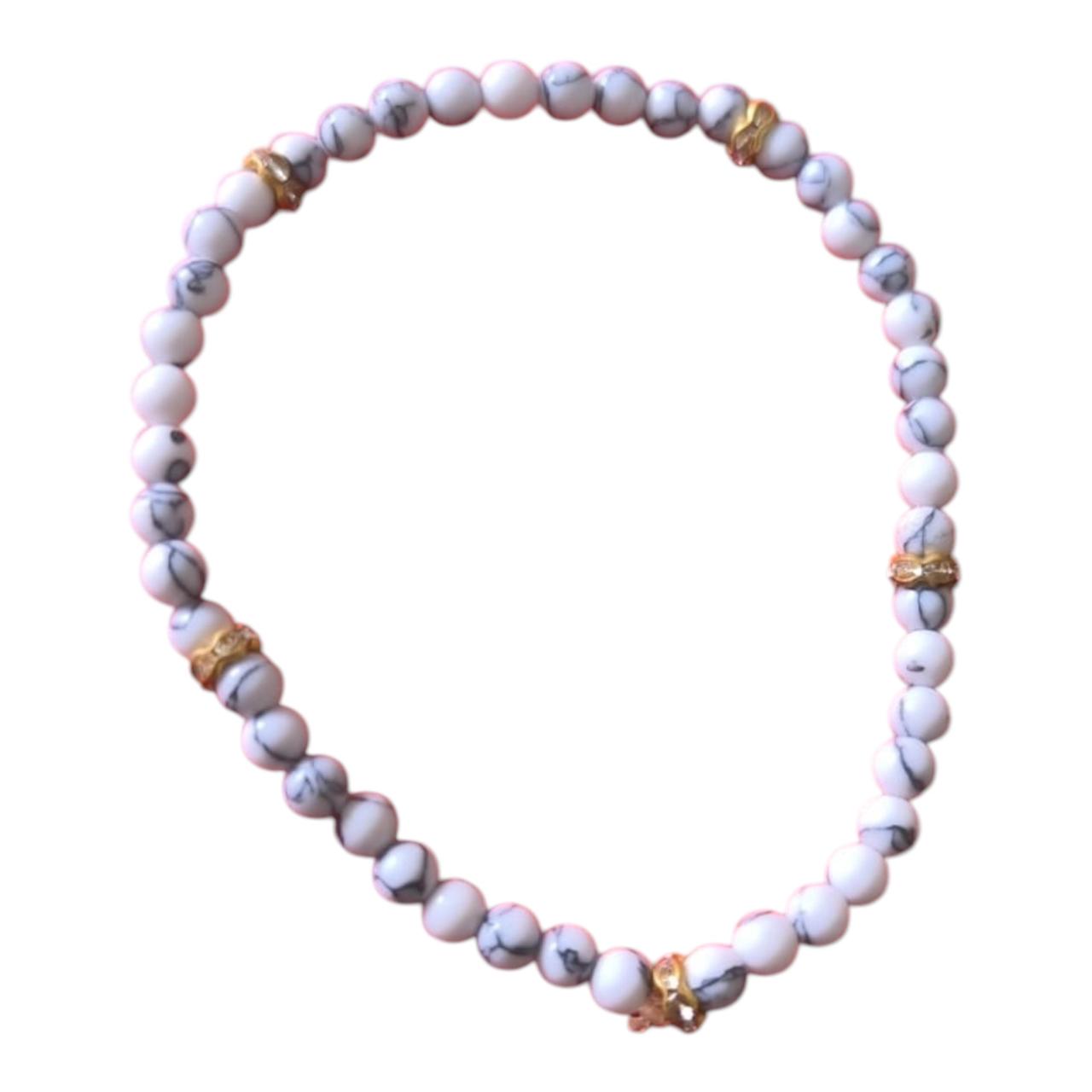 Pulsera de Howlita 4mm-Consagrada por el Maestro Alejandro Gallardo