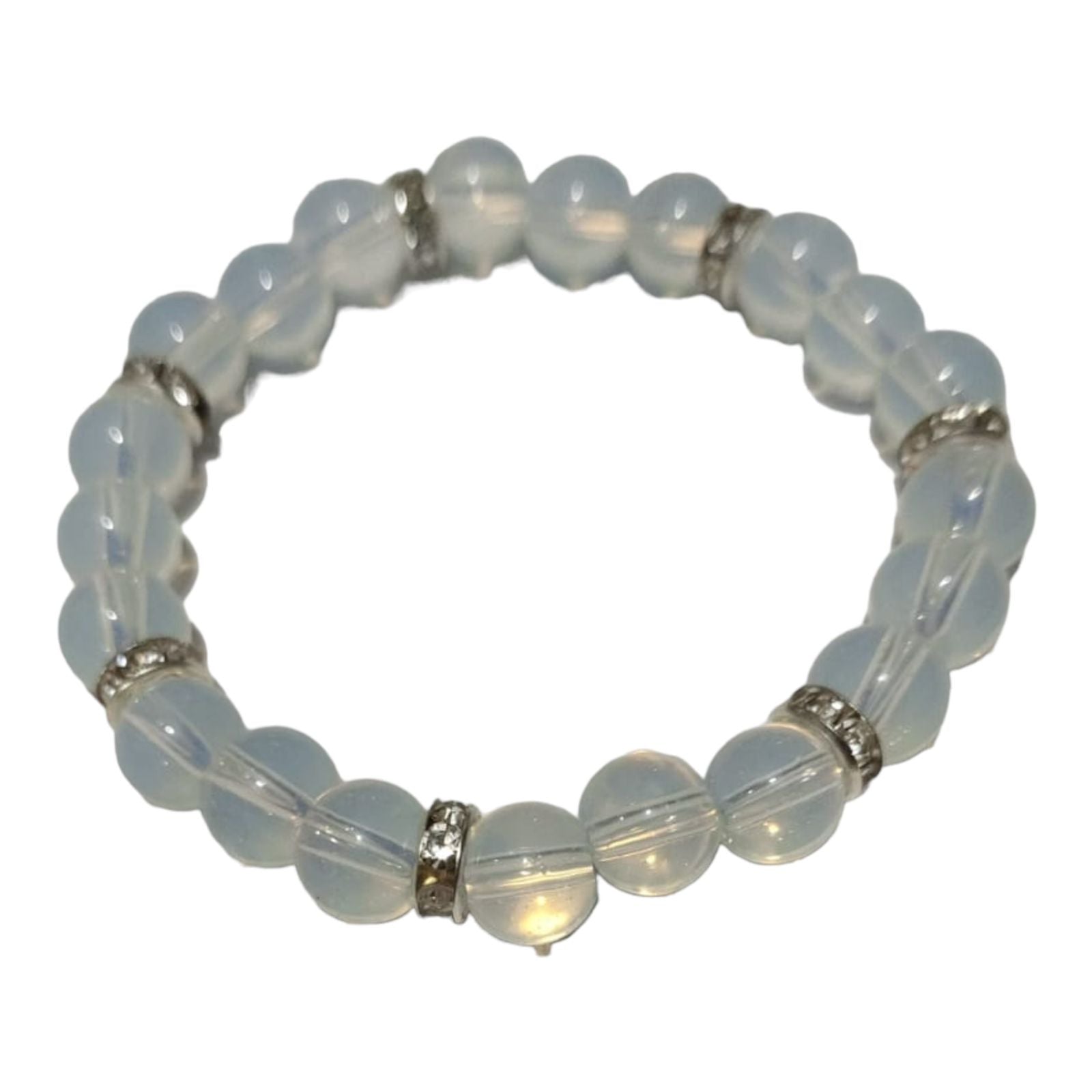 Pulsera de Piedra Luna 8mm  – Intuición, Feminidad y Protección Emocional