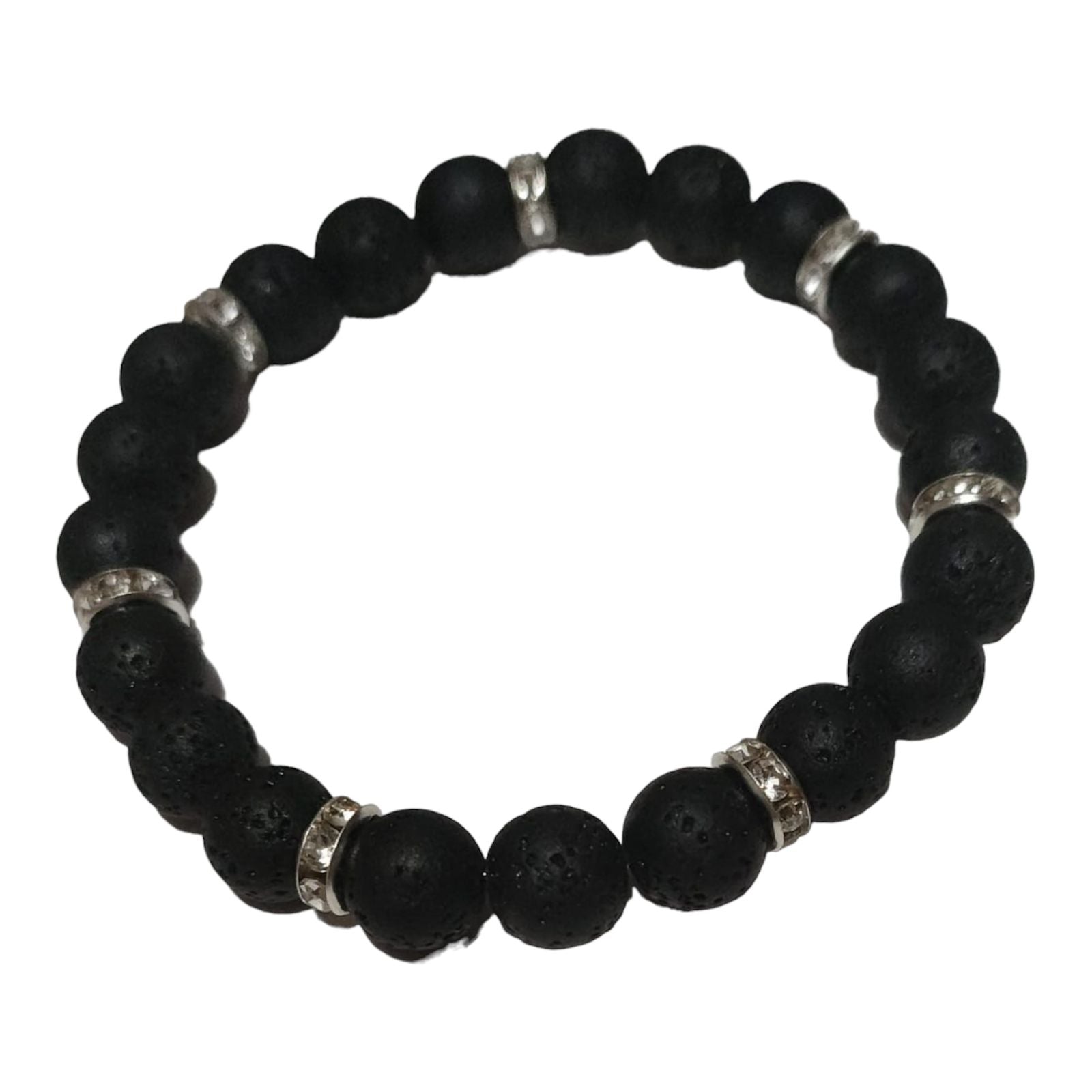 Pulsera de Piedra Volcánica Negra 8mm - Consagrada por el Maestro Alejandro Gallardo