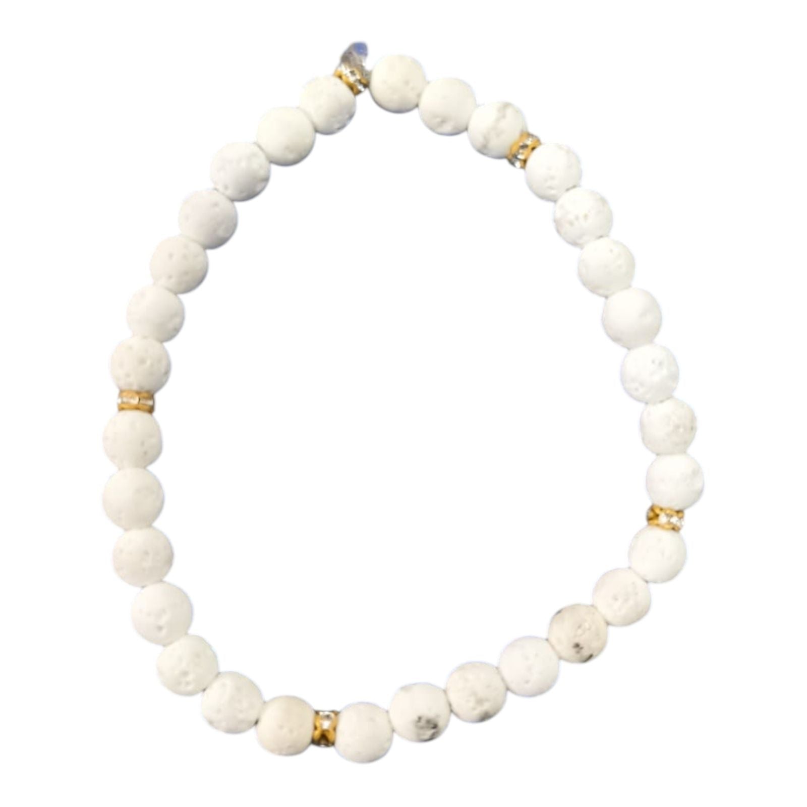 Pulsera de Piedra Volcánica Blanca 6 mm  Consagrada por el Maestro Alejandro Gallardo